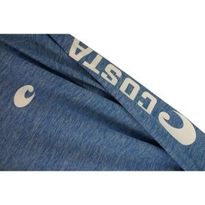 Costa Del Mar Mens XXL Blue Heathered Long Sleeve Performance Shirt Logo Fishing